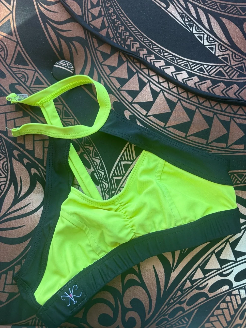 Kandi Kouture Kids Neon Lime & Black Dance Top